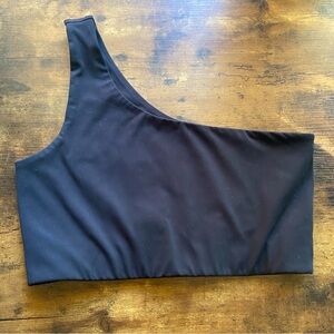 Girlfriend Collective Black One Shoulder Bra